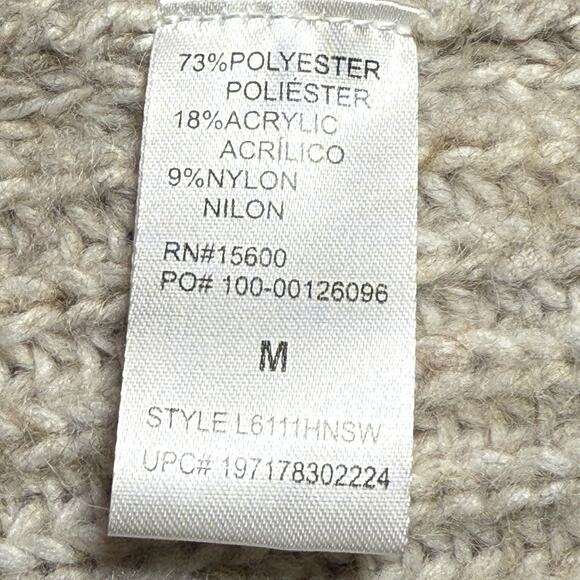 Wit & Wisdom Ribbed Cardigan Cardigan Sweater Sz M Marled Cropped w Pockets $98 - Picture 9 of 9